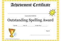 Spelling Bee Award Certificate Template 2