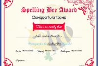 Spelling Bee Award Certificate Template 5