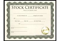 Stock Certificate Template Word 2