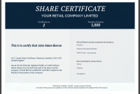 Template for Share Certificate 5