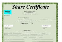Template for Share Certificate 8
