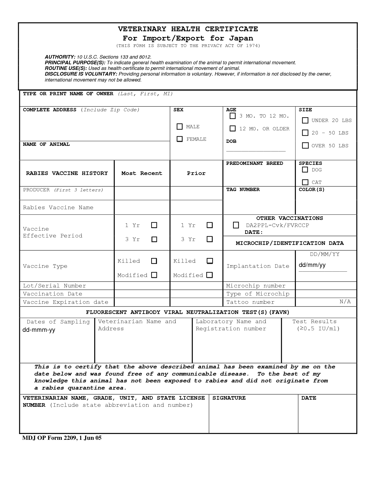 veterinary health certificate fill and sign printable template online