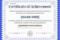 Word Certificate Of Achievement Template 2