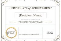 Word Certificate Of Achievement Template 4