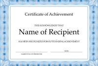 Word Certificate Of Achievement Template 8