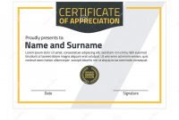 In Appreciation Certificate Templates Unique Vector Certificate Template Illustration Certificate In A4
