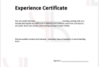 Certificate Of Experience Template 2