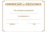 Free Certificate Of Excellence Template 2