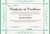 Free Certificate Of Excellence Template 7