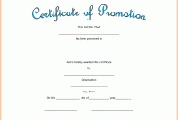 Promotion Certificate Template 6