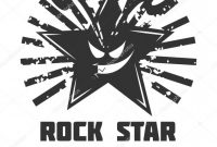 Black and White Label Templates Unique Rocker Logo Rock Star Logo Template Stock Vector