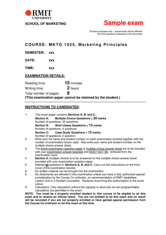 Blank Answer Sheet Template 1 100 Unique Exam 2018 Questions and Answers Marketing Principles