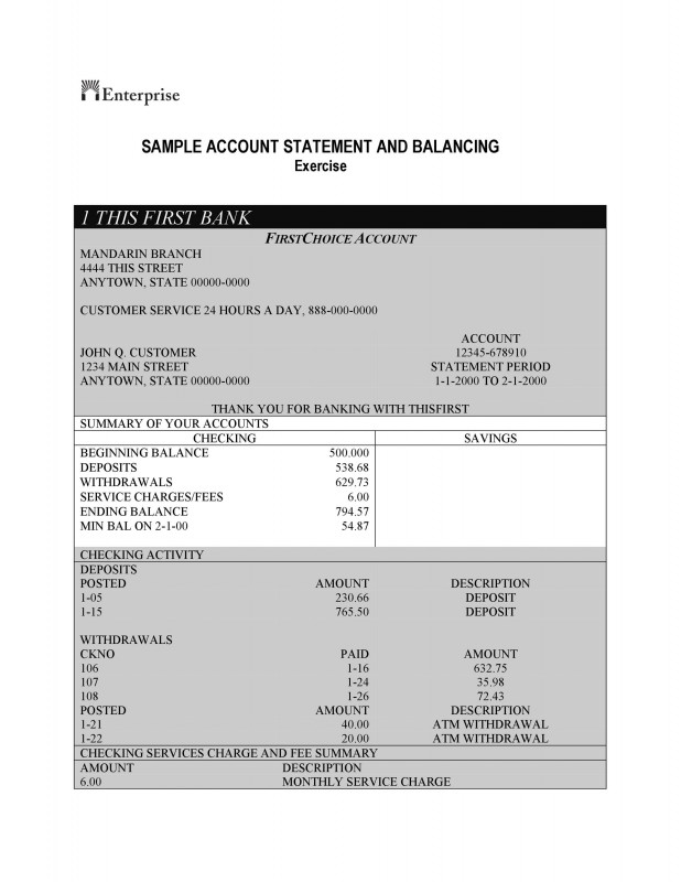 Blank Bank Statement Template Download New Online Bank Statement Sample