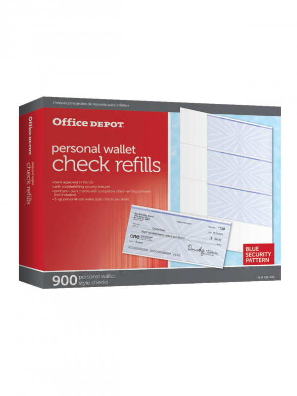 Blank Cheque Template Download Free New Office Depot Brand Personal Check Refill Pack 3 Part Pack Of