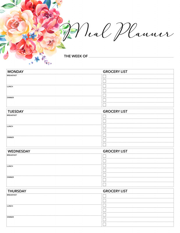 Blank Grocery Shopping List Template Unique Free Printable 2020 Planner 50 Plus Printable Pages the