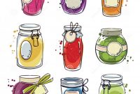 Canning Labels Template Free Awesome Set Od Hand Drawn Mason Jars with Jam Vector Illustration