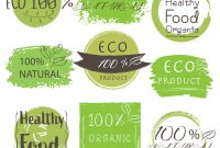 Food Label Template Word Unique Set Of Banner Eco Product Natural Vegan organic Fresh