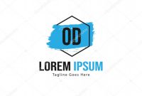 Free Label Border Templates Awesome Initial Od Logo Template with Modern Frame Minimalist Od