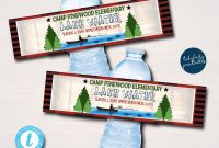 Free Printable Water Bottle Labels Template Unique Camping theme Teacher Appreciation Printable Water Bottle Labels