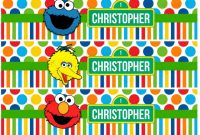 Free Water Bottle Labels for Baby Shower Template New Sesame Street Water Bottle Label Printable Elmo Cookie Monster Big Bird Birthday Party Baby Shower Party Customized Personalized