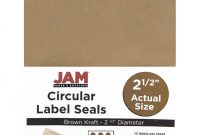 Label Printing Template 21 Per Sheet New Jam Papera Circle Label Sticker Seals 2 1 2 Brown Kraft Pack Of 120 Item 773247