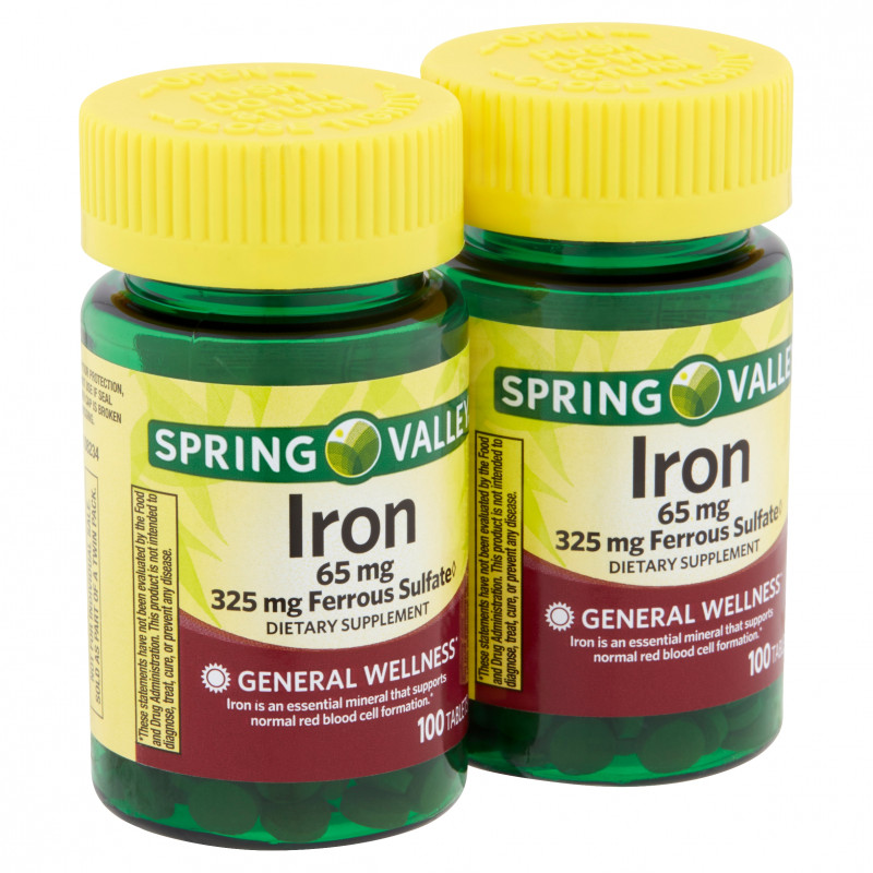 Prescription Bottle Label Template Awesome Spring Valley Iron Tablets 65 Mg 100 Count 2 Pack Walmart Com