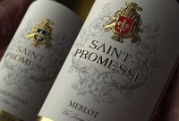 Wine Bottle Label Design Template New Saint Promesse Wine Bottle Design Wine Label Design Wine