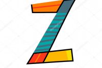 Z Label Template New Letter Z From English Alphabet Colorful Logo Template In