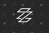 Z Label Template Unique Monogram Letter Z Logo Minimal Style Weaving Thin Line
