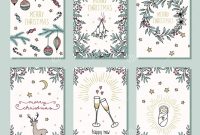 Adobe Illustrator Christmas Card Template New Set Of Six Colorful Christmas Cards Stock Vector