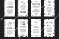 Advertising Rate Card Template Awesome Hand Drawn Fast Food Cards Menu Stock Vector Royalty Free