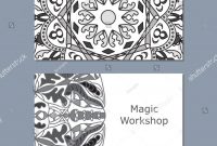 Blank Magic Card Template Awesome Templates Business Card Monochrome Mandala Print Stock