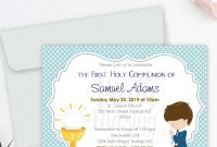 Celebrate It Templates Place Cards Awesome Editable First Communion Invitation Printable Boys Celebration Invite Blue Boy event Invite Com1 E049