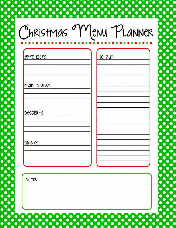 Christmas Card List Template New Christmas Menu Planner Free Printable 25 Days to An