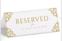Christmas Table Place Cards Template New Vintage Wedding Reserved Signs Tent Nadine Gold Templett
