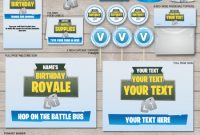 Event Invitation Card Template New fortnite Party Printables Decorations Invitations Blue