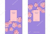 Event Invitation Card Template New Two Flayers Template with Abstract Paper Cut Pink Leaves for