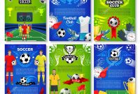 Football Referee Game Card Template New soccer Sport Club Poster with Football Team Player Stock