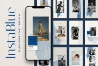 Free Photoshop Christmas Card Templates for Photographers Unique Instablue Minimal Instagram Stories