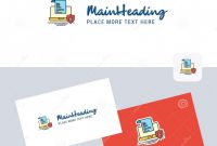 Free Template Business Cards to Print Unique Gdpr Document On Laptop Vector Logotype with Business Card