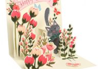 Happy Birthday Pop Up Card Free Template Awesome Up with Paper Square Everyday Pop Up Greeting Card 5 1 4 X 5 1 4 Botanical Cat Item 6805976