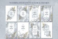 Indian Wedding Cards Design Templates Awesome Floral Wedding Cards Set by Anastasia Koba thehungryjpeg Com