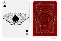 Playing Card Template Illustrator Unique Ace Of Spades Face with Spades Inside Curly Pattern and Back