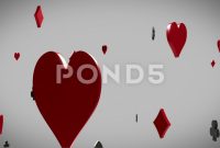 Playing Card Template Illustrator Unique Poker Card Signs Falling Loop 3d Animation with Alpha