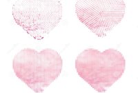 Pop Out Heart Card Template New Halftone Vector Hearts On White Background Set Of Simple