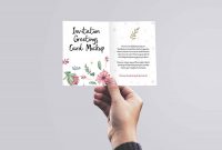 Psd Name Card Template Unique Free Invitation Greeting Card In Hand Mockup Psd