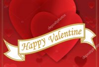 Small Greeting Card Template New Happy Valentine Greeting Card with Two Big Hearts and A White Bow with Golden Letters Happy Valentine In the Middle Red Background with Gradient