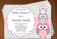 Template for Baby Shower Thank You Cards Awesome Owl Baby Shower Invitation Girl Baby Shower Invitations