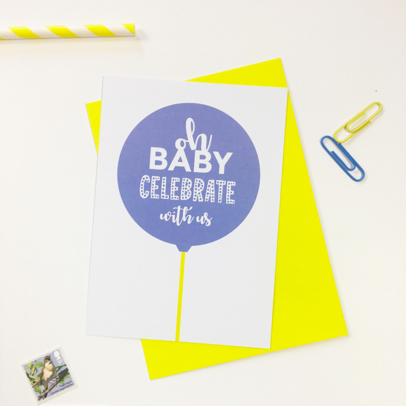 Template for Baby Shower Thank You Cards New Oh Baby Celebrate with Us Blue Baby Shower Invitations
