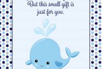 Template for Baby Shower Thank You Cards New Thank You Favor Sign Printable Navy Gray Whale Baby Shower